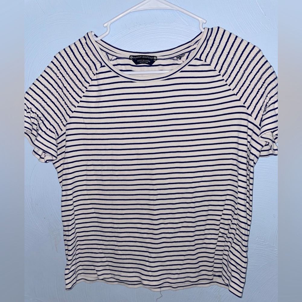 Women’s Size Small Scotch&Soda Ruffle Sleeve Short Sleeve Tee